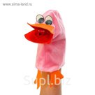 Мягкая игрушка на руку "Уточка" пищит и вытягивает язычок, цвета МИКС