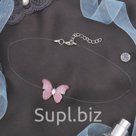 Чокер Butterfly на леске цвет бело розовый в серебре