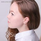 Серьги "Каффа" взлет, цвет белый в золоте