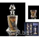 Подарочный  набор под виски  штоф+6 стаканов(Квадро ); Артикул: 468; Производитель стекла/хрусталя/фарфора:  Crystalite Bohemia (Чехия); Цвет/Дизайн: