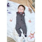Костюм для мальчика: боди, жилет в клетку, брюки, бабочка
