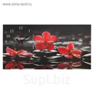 Часы настенные на холсте "Красные орхидеи", 40х76 см  микс
