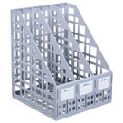 Лоток вертикальный для бумаг СТАММ, ширина 240 мм, 3 отделения, сетчатый, сборный, серый