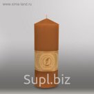 Свеча цилиндр с конусом "Классика", 70x200мм,  коричневый