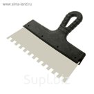 Шпатель зубчатый TUNDRA Basic, 250мм, зуб 10х10 мм, нержавеющая сталь, ручка пластик