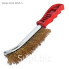 Щетка SANTOOL металлическая пластмассовая красная ручка