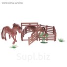 Набор животных "Лошади" с аксессуарами, МИКС