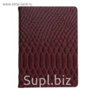 Ежедневник недатированный формат А6, 80 листов, линия, Крокодил бордовый