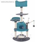 Игровая площадка Fauna INT BELLAVISTA 50х50х164 см для кошек, серая/бирюзовая