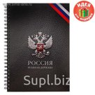 Ежедневник на гребне "Россия", твёрдая обложка, А5, 80 листов
