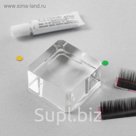 Стекло для клея при наращивании ресниц, с углублением