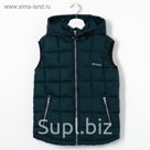 Жилет для мальчика с капюшоном Sport, изумруд, рост 146-152 (40)