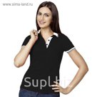 Рубашка-поло женская StanContrast, размер 42, цвет чёрный 185 м/г 04CW