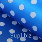 Пленка матовая "Белый горох", синий, 60 х 60 см