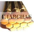 Шестигранник бронзовый марки БрАМц9-2 из наличия в Москве размер 27 мм длина 3 метра