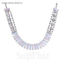 Колье "Нежная дорожка", цвет голубо-розовый