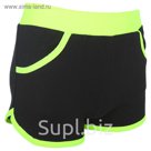 Шорты с окантовкой, размер 28, цвет чёрный-лимон