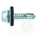 DIN 7504K S3 RAL9003 Саморез с шестигранной головкой, прессшайбой и стандартным сверлом окрашенный