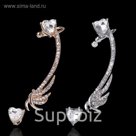 Серьги "Каффа" сердечные искры, цвет МИКС