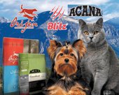 Корма для кошек и собак Аcana, Orijen и Blitz  по оптовым ценам с доставкой