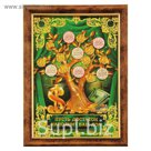 Денежное дерево в рамке с монетами "Пусть достаток наполнит ваш дом"