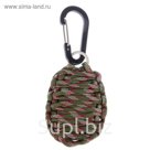 Карабин-брелок из паракорда 340 см, несколько насадок, микс 8,5*5,5см