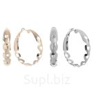 Серьги кольца Широкие сердечки цвет МИКС d 4 5см