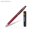 Ручка шариковая BRAUBERG "De luxe Red", с золот.деталями, стержень синий 141413