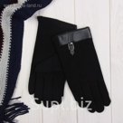 Перчатки мужские "Ремешок", размер 22, цвет чёрный 65439