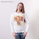 Свитшот женский  "Тюльпаны" OXO-0202-012, цвет молочный, размер 42(S)