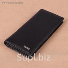 Портмоне мужское, 4 отдела, для карт, цвет чёрный