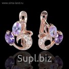 Серьги "Виа", позолота