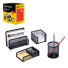 Настольный набор из металла BRAUBERG «Germanium», 4 предмета, черный