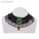 Колье "Александрия", овал, цвет зелёный