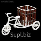 Корзина декоративная "Велосипед кашпо" квадрат прутья тёмный шоколад 12х22х11 см