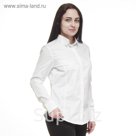 Рубашка женская с рельефами, размер 44, белый,хлопок 100%