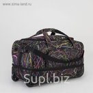 Сумка дорожная на колёсах «Волны», с расширением, 1 отдел, 1 наружный карман, цвет чёрный