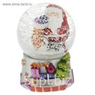 Сувенир водяной шар "Дед Мороз с носком подарков"