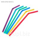 Набор трубочек с изгибом 8х240 мм Jambo, цветные, 100 шт в упаковке