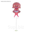 Шар фольгированный 12" "Малыш-мальчик" бант, палочка, подставка