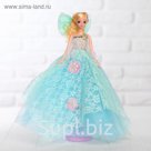 Кукла на подставке "Принцесса" музыкальная, голубое платье