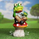 Садовая фигура "Лягушонок на мухоморе"