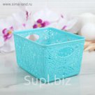 Корзина для хранения "Кружевные цветы", цвет голубой
