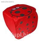 Корзина для игрушек "Божья коровка" с ручками и крышкой, цвет красный