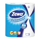 Полотенца бумажные бытовые, спайка 2 шт., 2-х слойные (2?14 м), ZEWA, белые