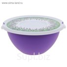Миска с крышкой 2 л "Лаванда", цвет фиолетовый
