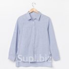 Рубашка женская в полоску цвет голубой размер 48