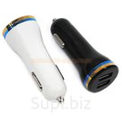 Автомобильное з/у (2.1A - 2 USB) адаптер с двухцветной полоской