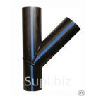 Тройник 45 градусов 60 сварной косой ПЭ 100 80 SDR 21 ПНД Ду 200 мм