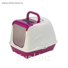 Туалет закрытый MODERNA для кошек Flip Cat, 50 х 39 х 37 см, ярко-розовый